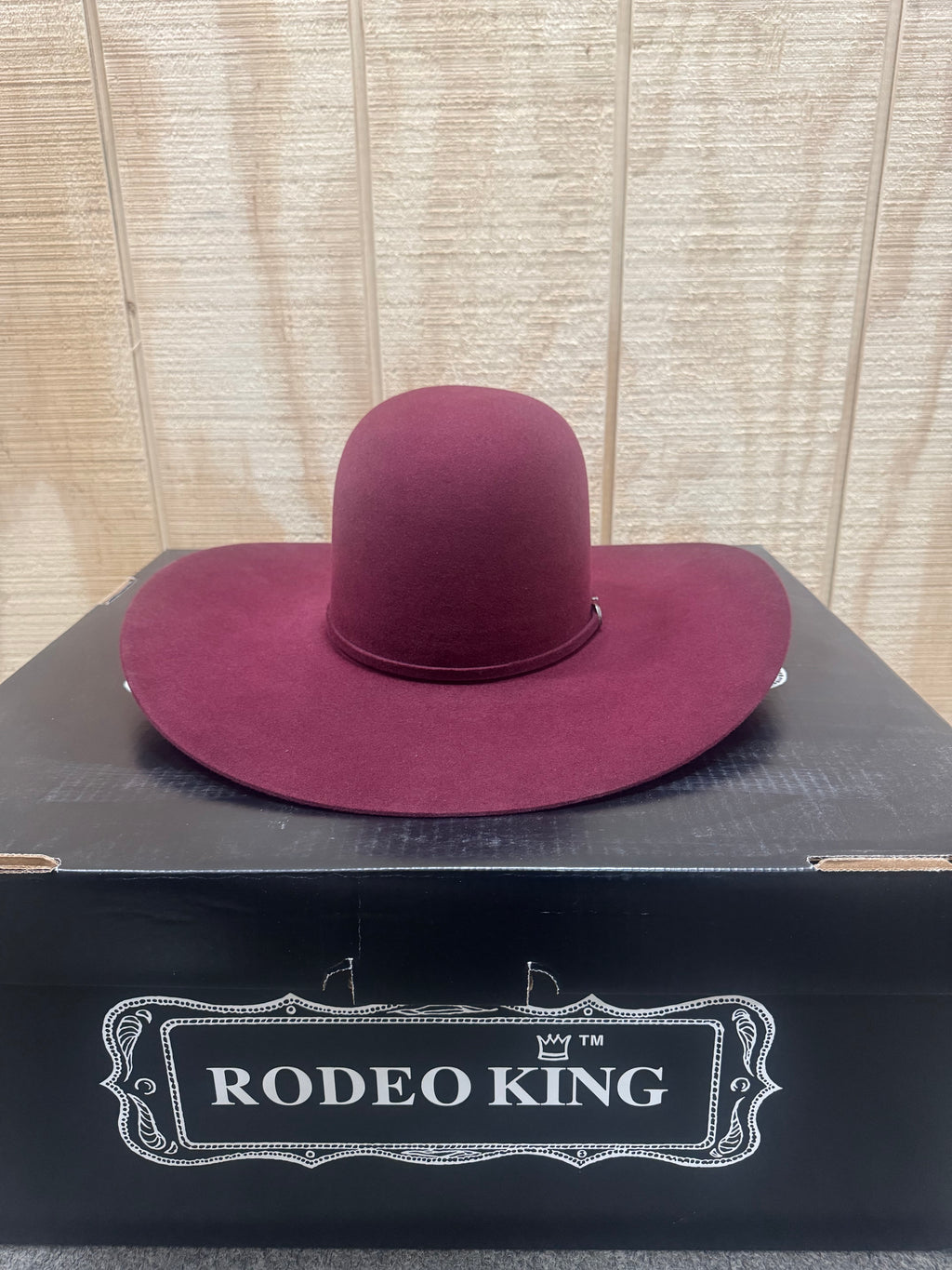 Rodeo King 7X Open Crown Merlot Felt Hat