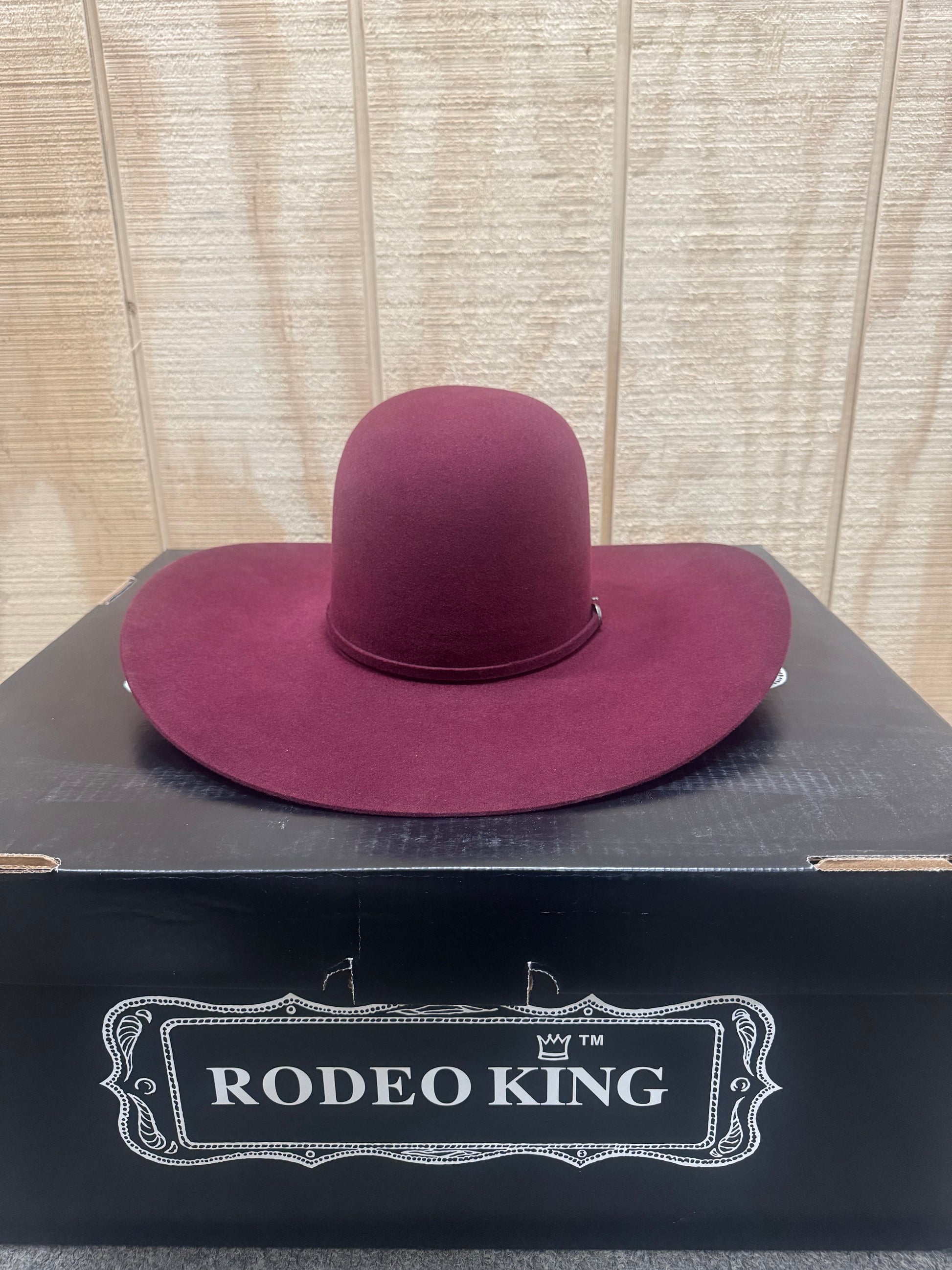 Rodeo King 7X Open Crown Merlot Felt Hat