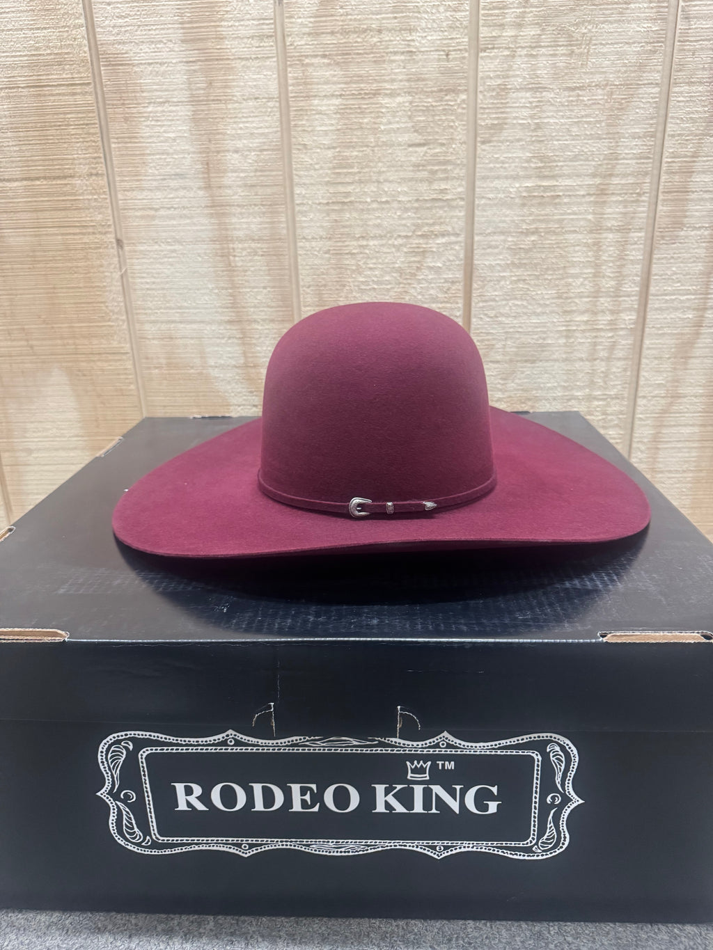 Rodeo King 7X Open Crown Merlot Felt Hat